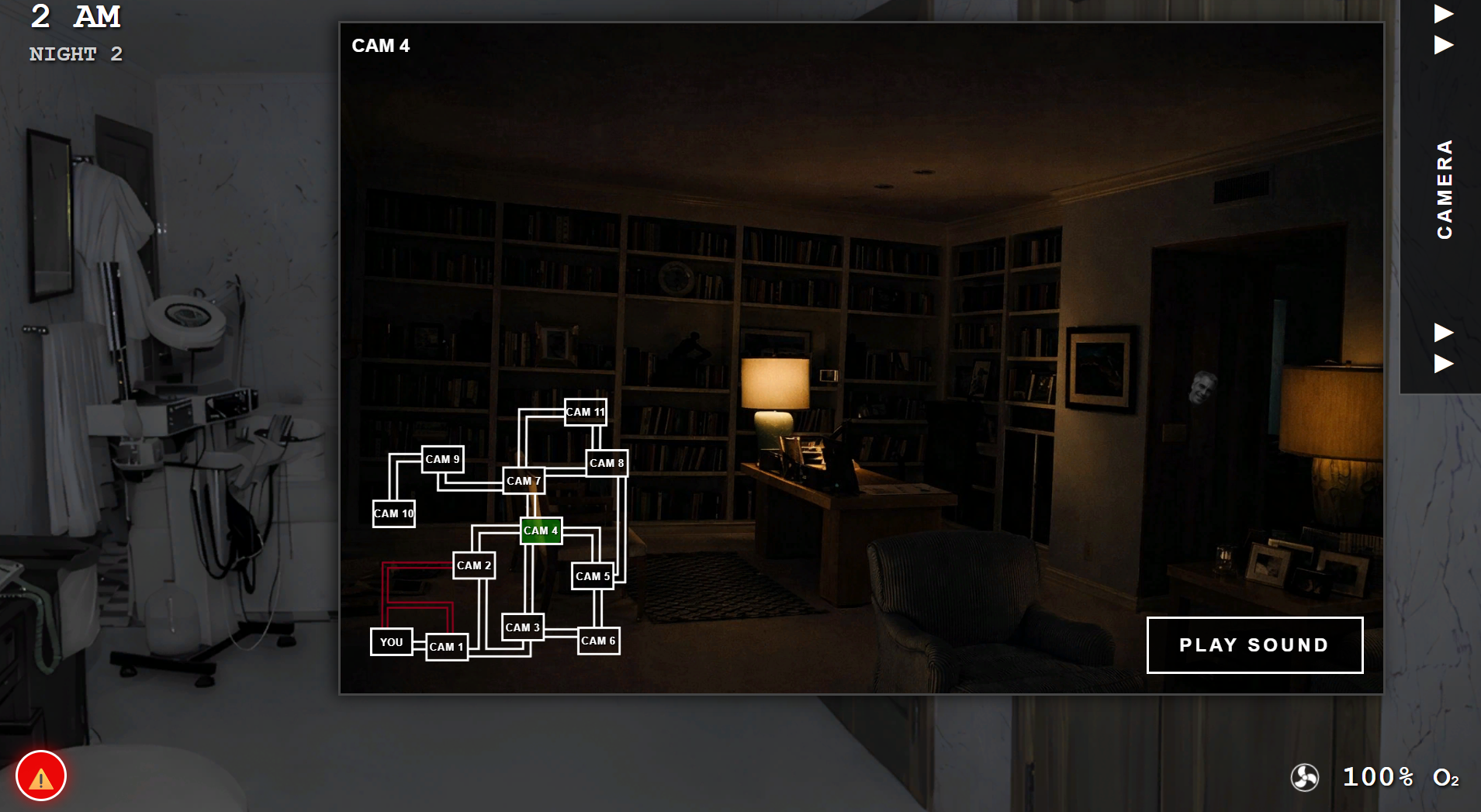 Trump's footstep visual indicator example - bottom left corner